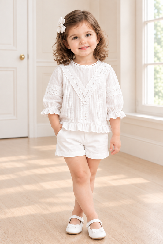 Grace Kelly White Smocked Frock