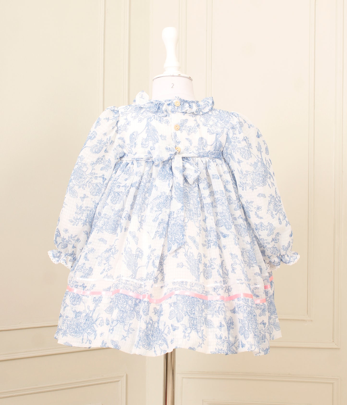 Bunnykins Toile Blue Smocked Frock