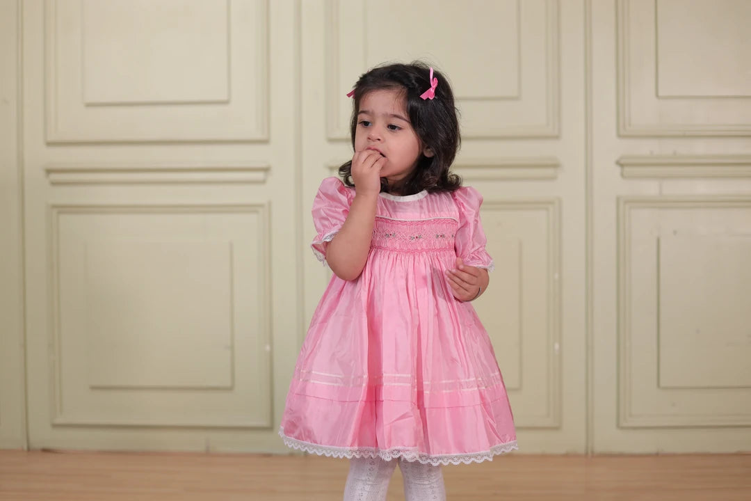 Sweetheart Silk Smocked Frock