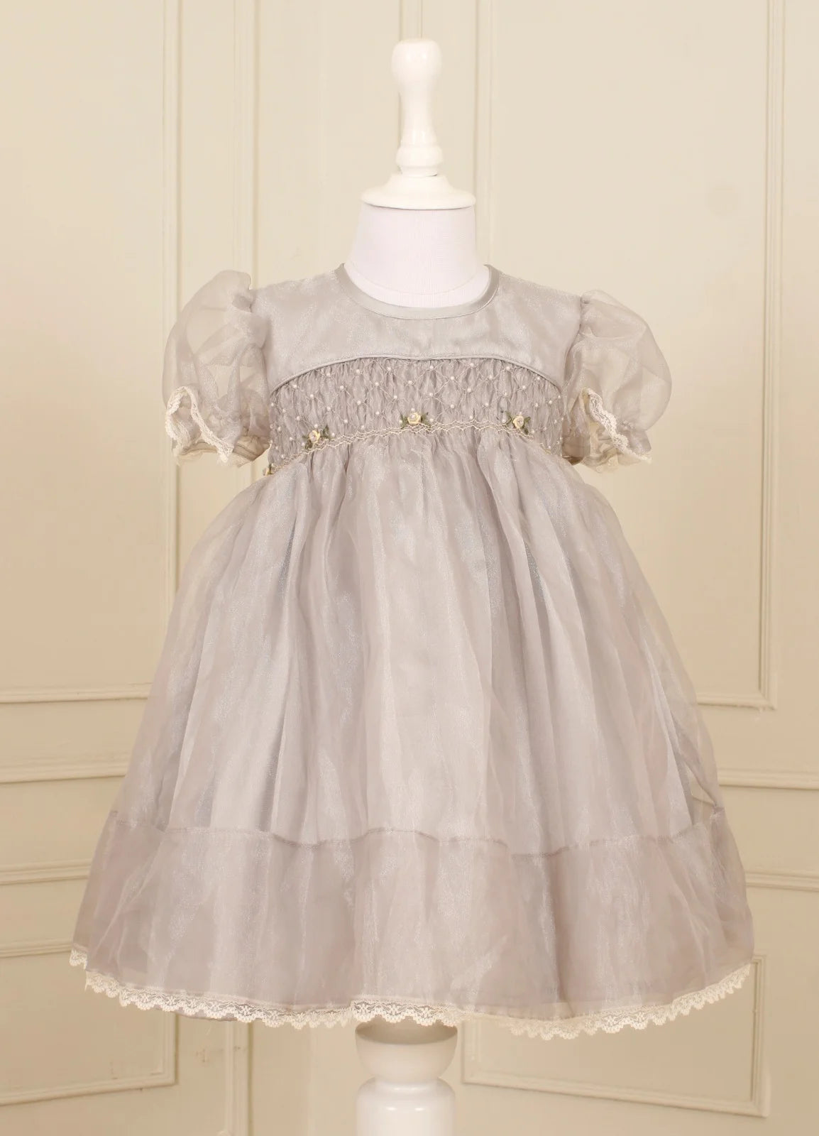 Elsa Grey Smocked Frock - Image 3