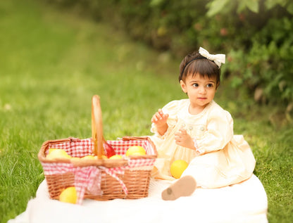 Campbell Lemon Beige Poplin Smocked Frock