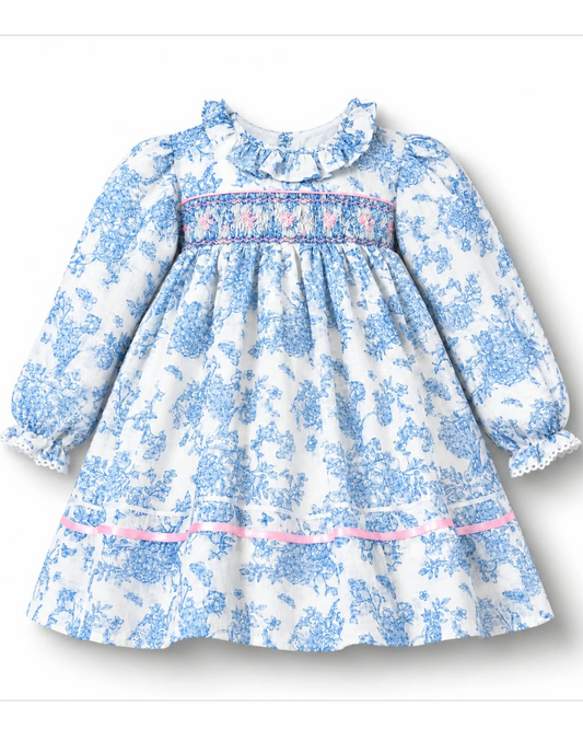 Bunnykins Toile Blue Smocked Frock