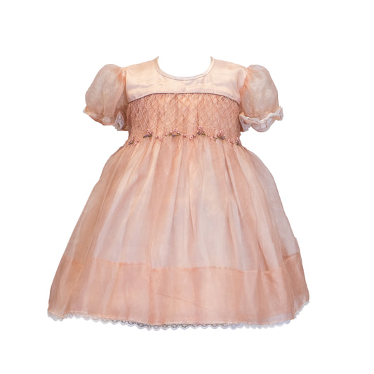 Peaches and cream Smocked Frock