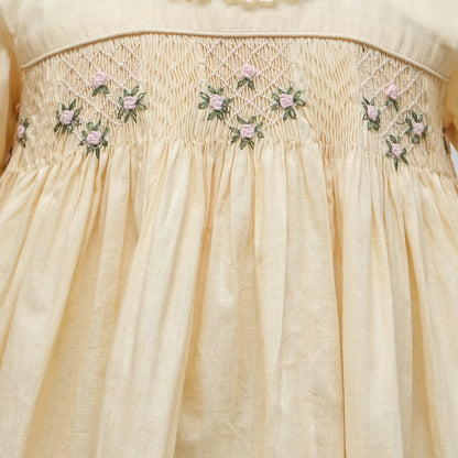 Campbell Lemon Beige Poplin Smocked Frock