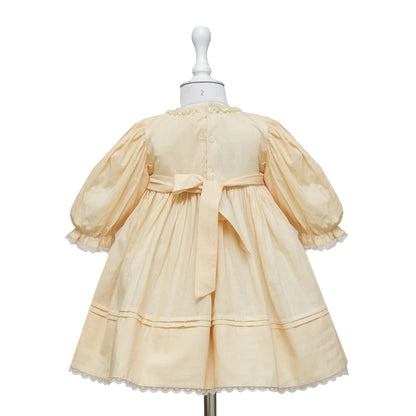 Campbell Lemon Beige Poplin Smocked Frock