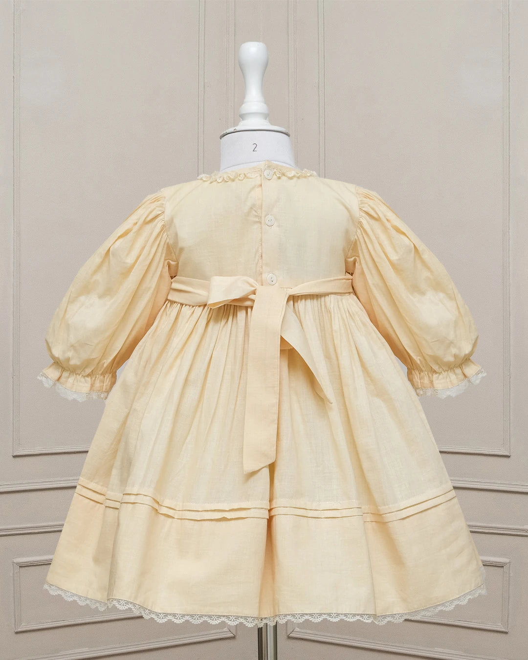 Campbell Lemon Beige Poplin Smocked Frock