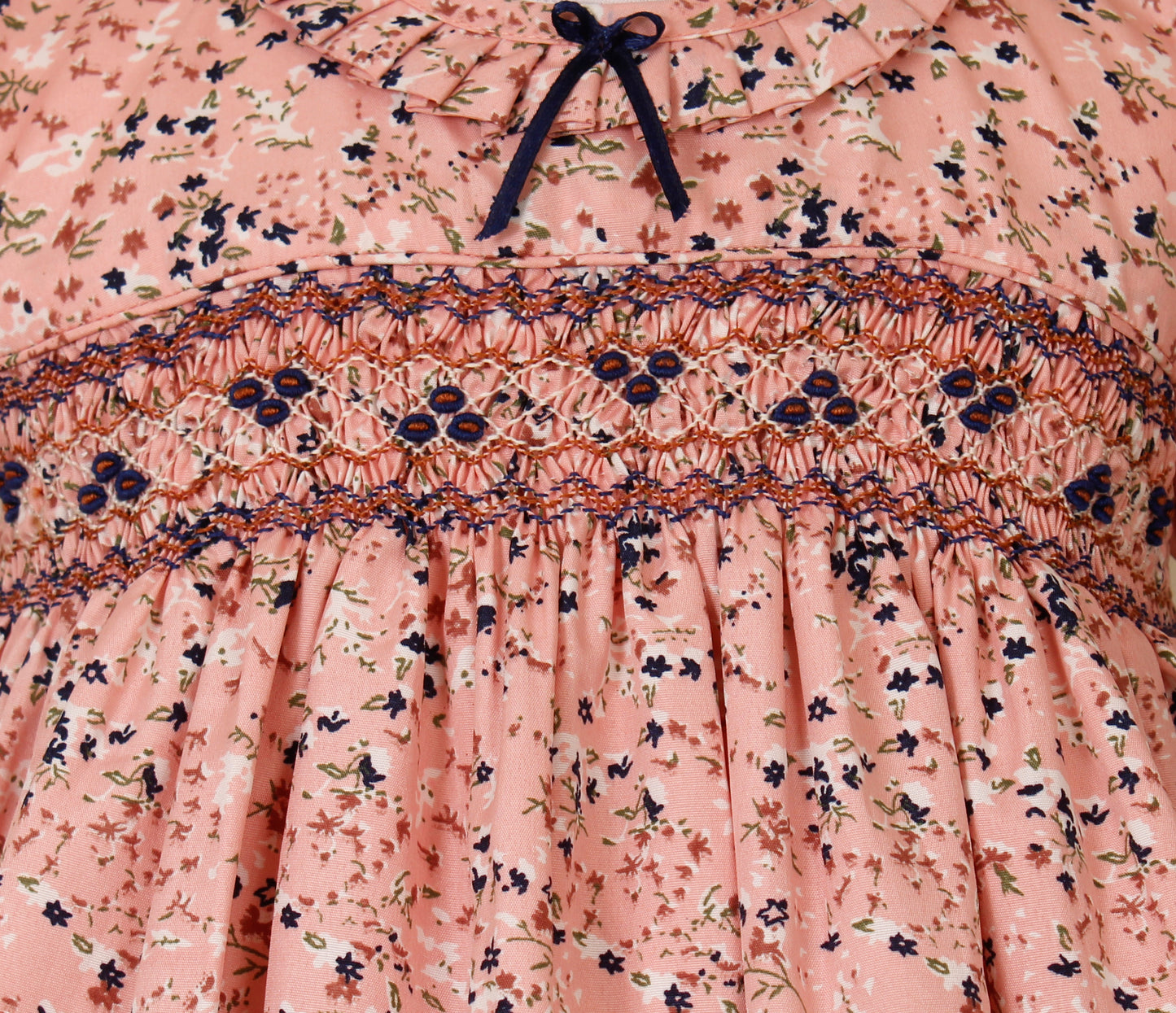 Whimsical Garden Pink Smocked Frock