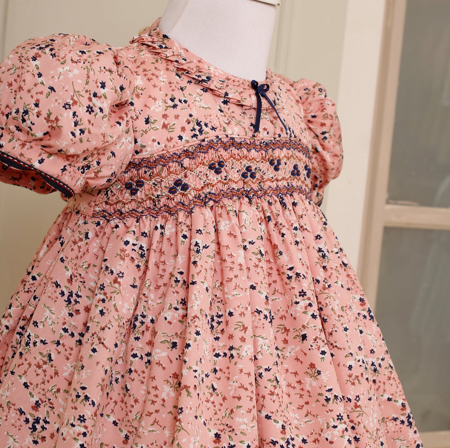 Whimsical Garden Pink Smocked Frock