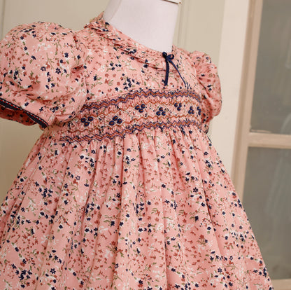 Whimsical Garden Pink Smocked Frock