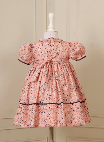 Whimsical Garden Pink Smocked Frock