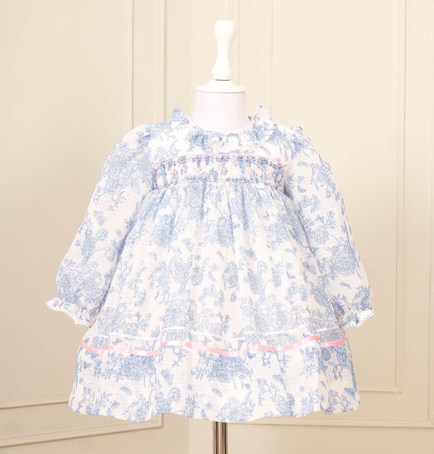Bunnykins Toile Blue Smocked Frock