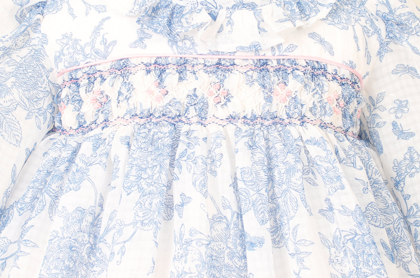 Bunnykins Toile Blue Smocked Frock