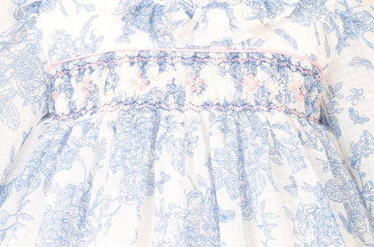 Bunnykins Toile Blue Smocked Frock