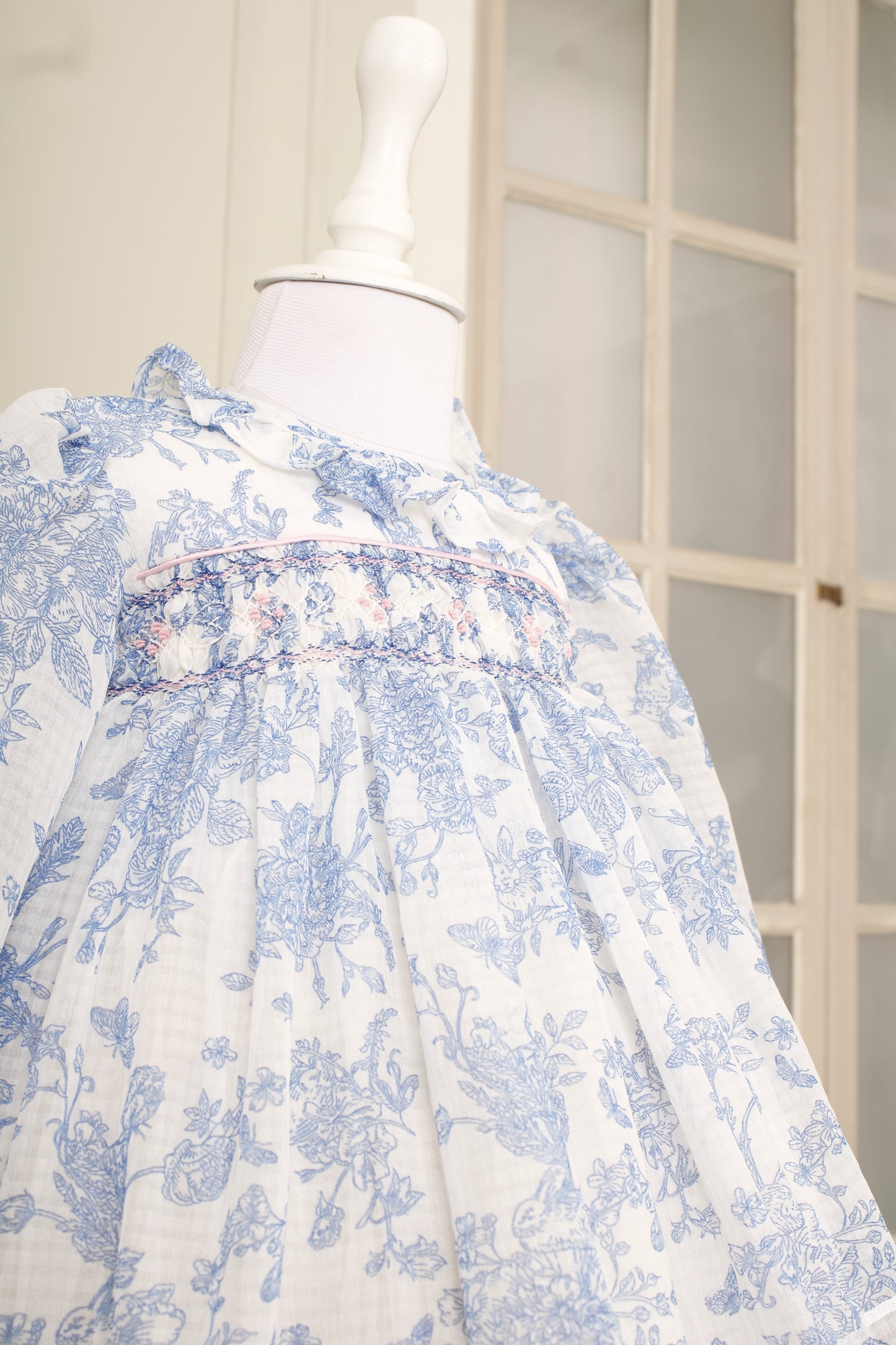 Bunnykins Toile Blue Smocked Frock