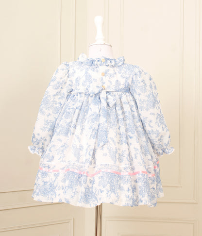 Bunnykins Toile Blue Smocked Frock