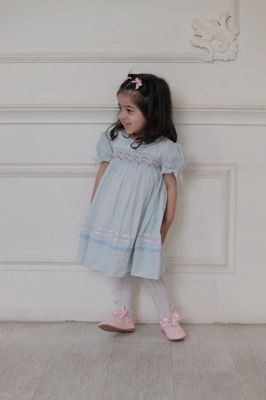 Cinderella Sky Blue Smocked Frock