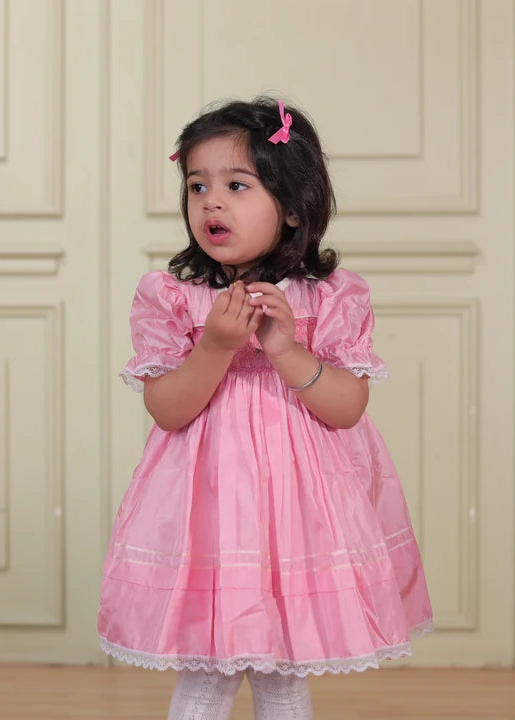 Sweetheart Silk Smocked Frock