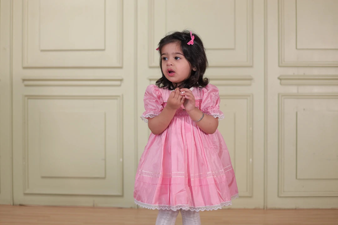 Sweetheart Silk Smocked Frock