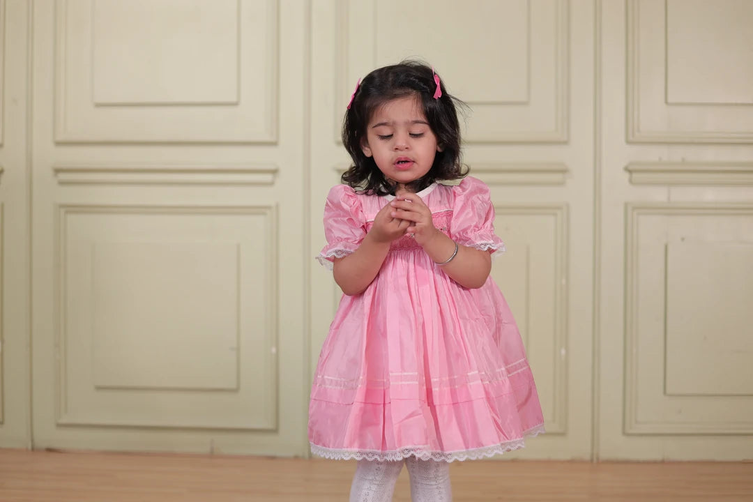 Sweetheart Silk Smocked Frock