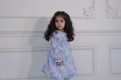 Bunnykins Toile Blue Smocked Frock