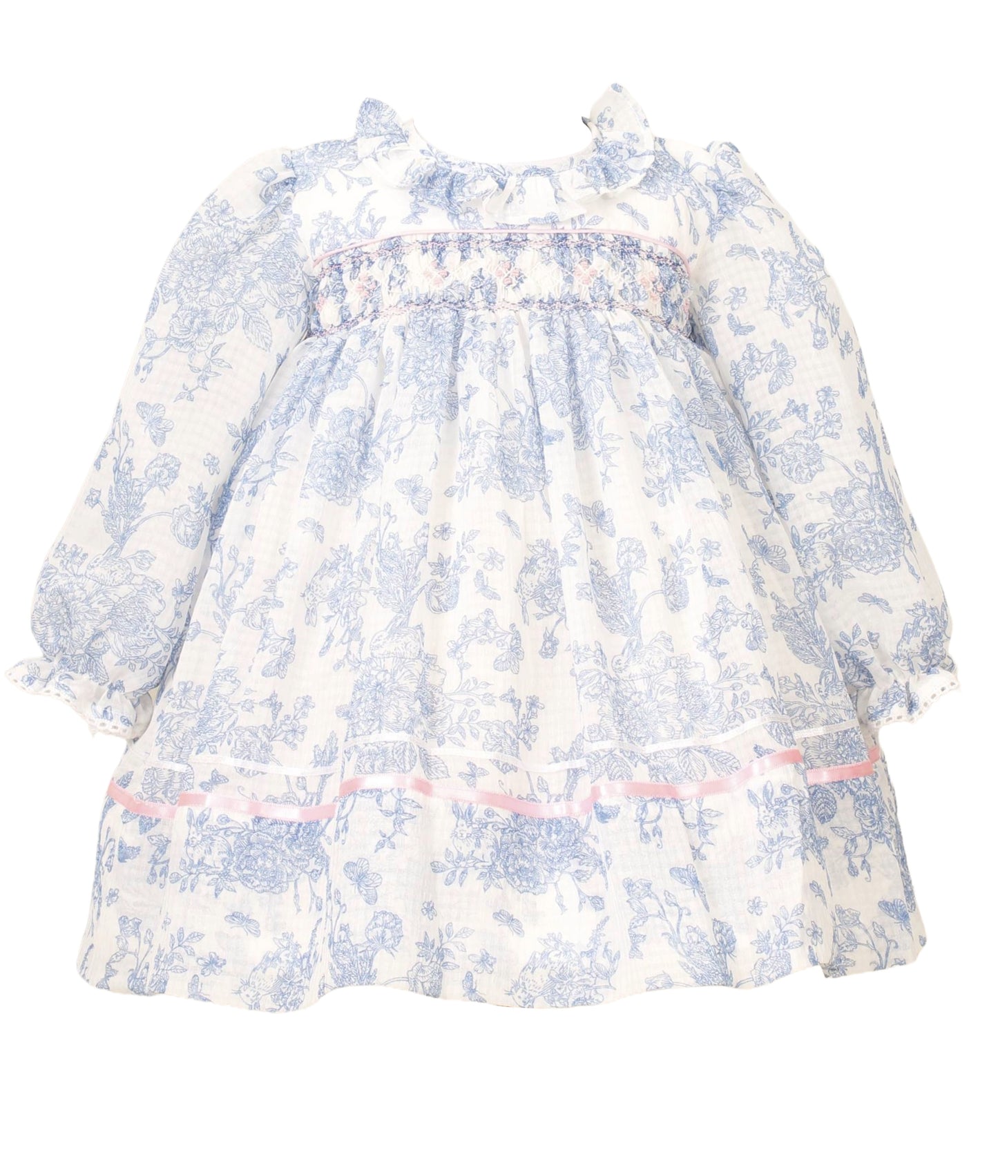 Bunnykins Toile Blue Smocked Frock