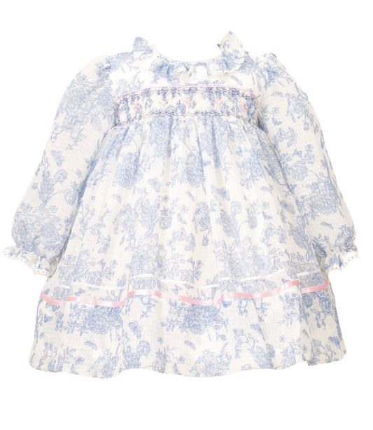 Bunnykins Toile Blue Smocked Frock