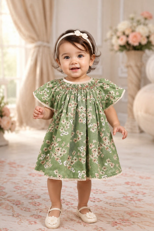 Daisy's Day Out Bishop Smocked Frock