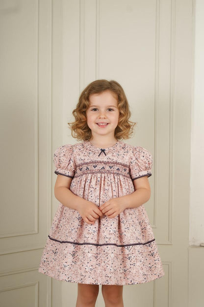 Whimsical Garden Pink Smocked Frock