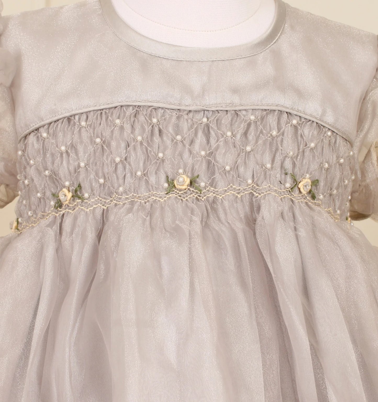 Elsa Grey Smocked Frock - Image 1