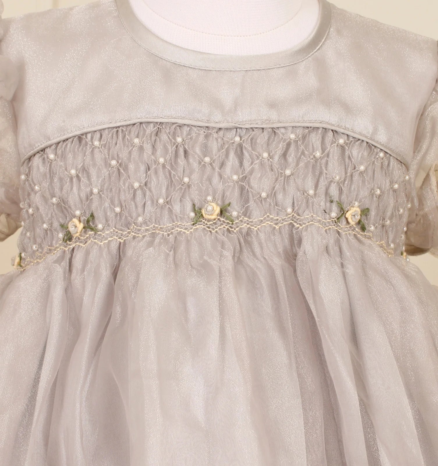 Elsa Grey Smocked Frock - Image 1