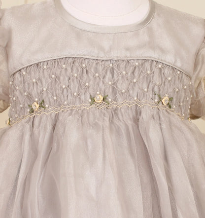 Elsa Grey Smocked Frock - Image 1