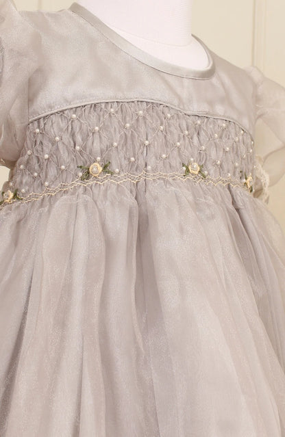 Elsa Grey Smocked Frock - Image 2