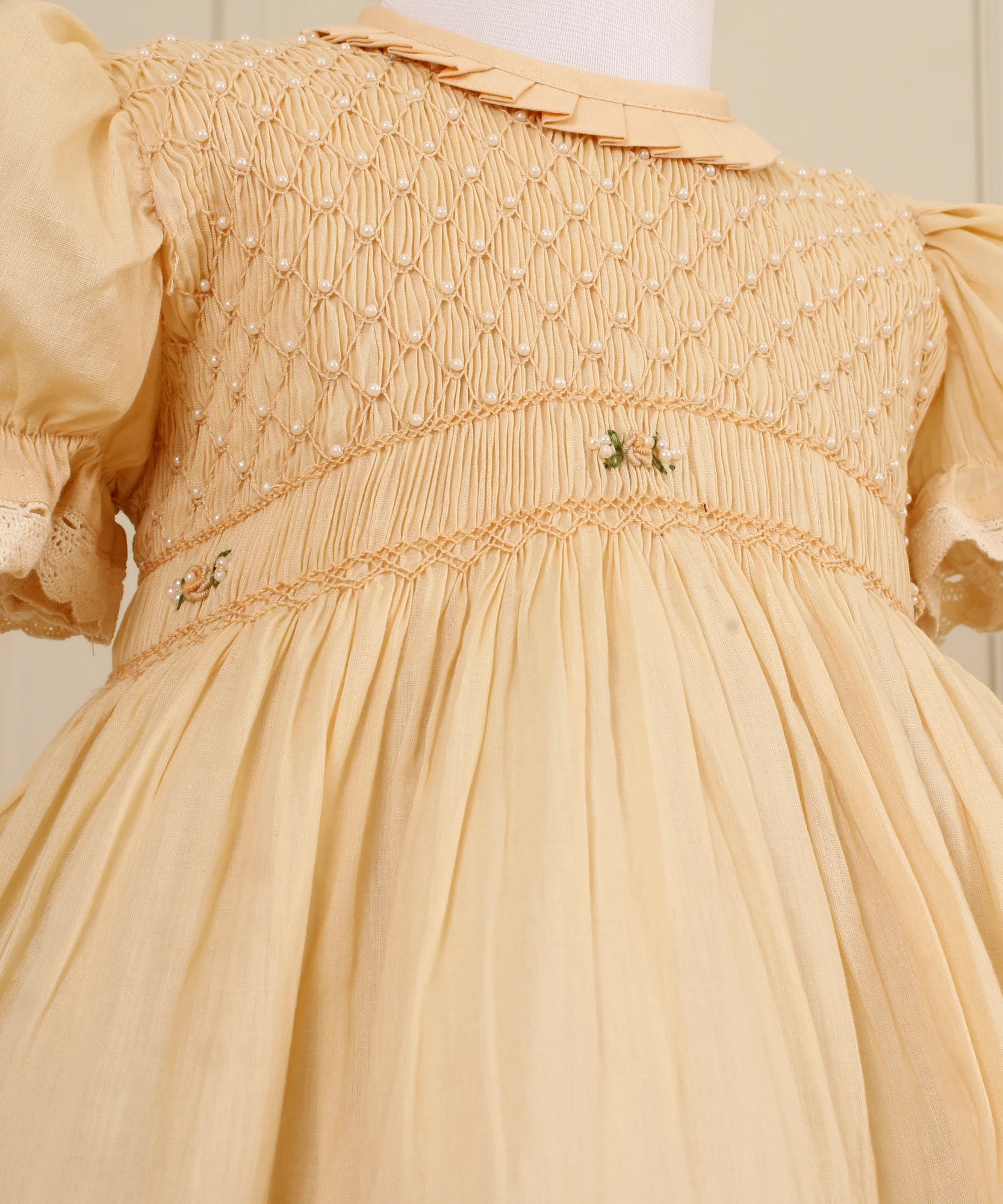 Lucie Beige Smocked Frock - Image 4
