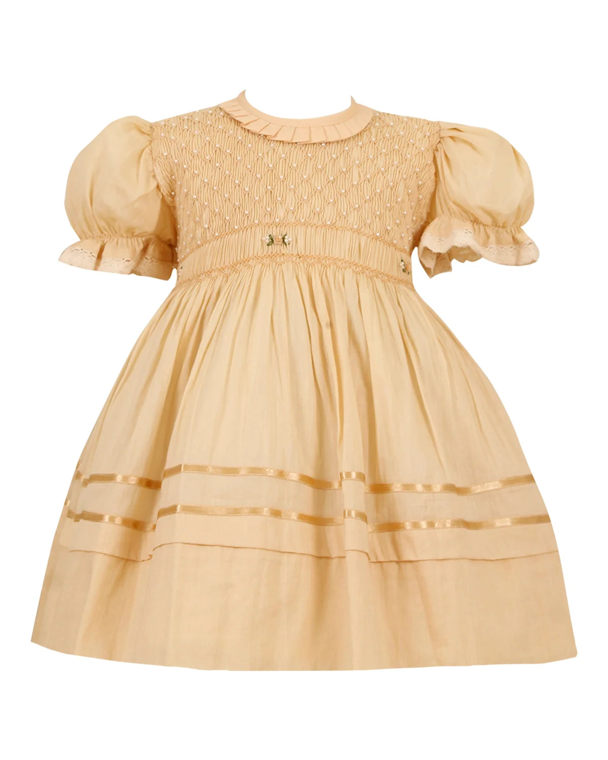 Lucie Beige Smocked Frock - Image 5