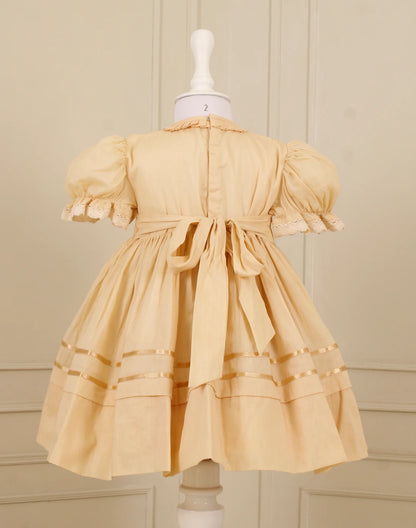 Lucie Beige Smocked Frock - Image 6