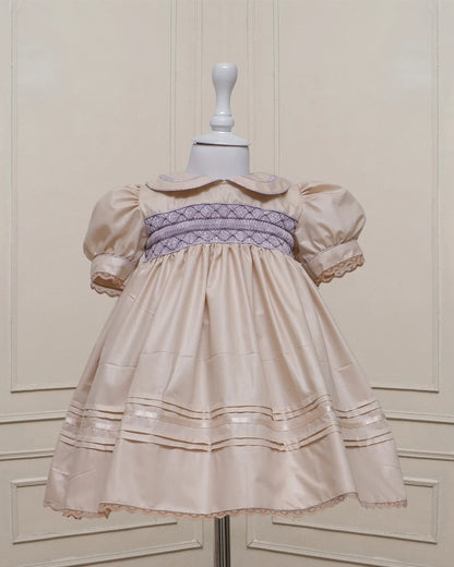 Mauve Delight Smocked Frock - Image 8